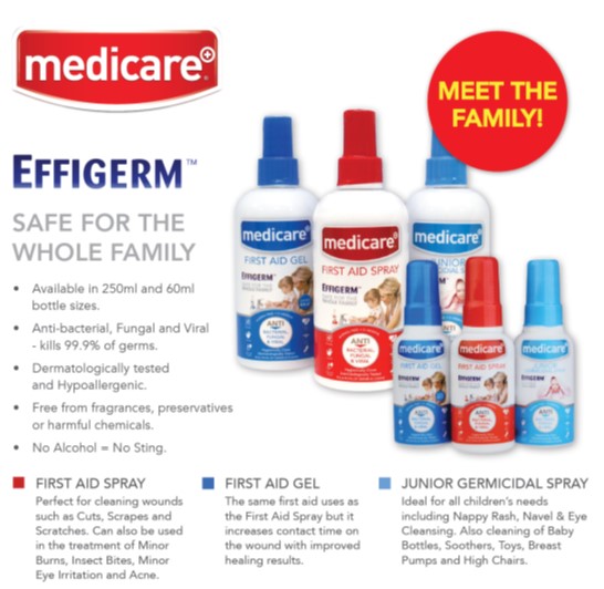Medicare Effigerm New First Aid Spray Range